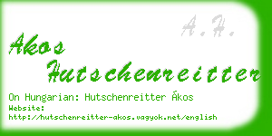 akos hutschenreitter business card