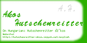 akos hutschenreitter business card